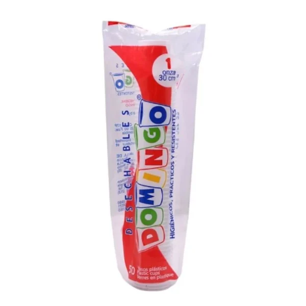 Vaso Plástico Domingo 1 oz Paquete x 50 und