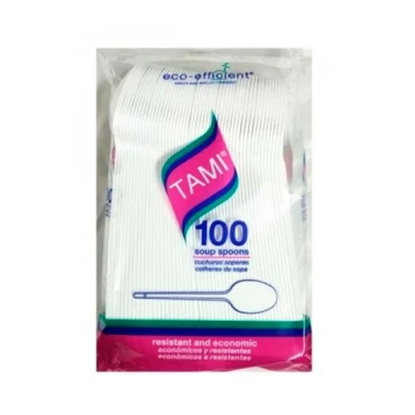 Cubiertos Plástico Blanco Tami 100 und